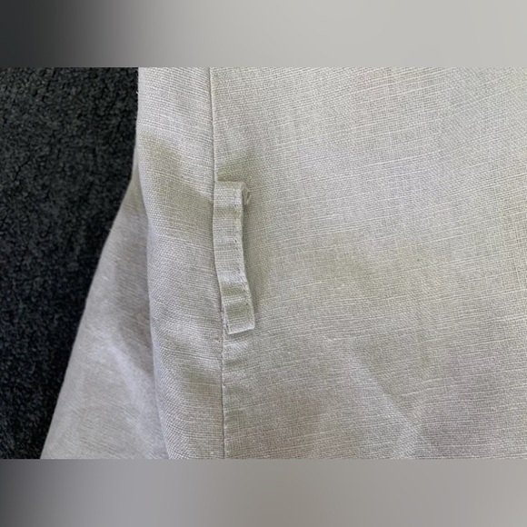 Zara Beige Linen Cotton Dress Size S Smock Oversize Puff Sleeve - Picture 6 of 8